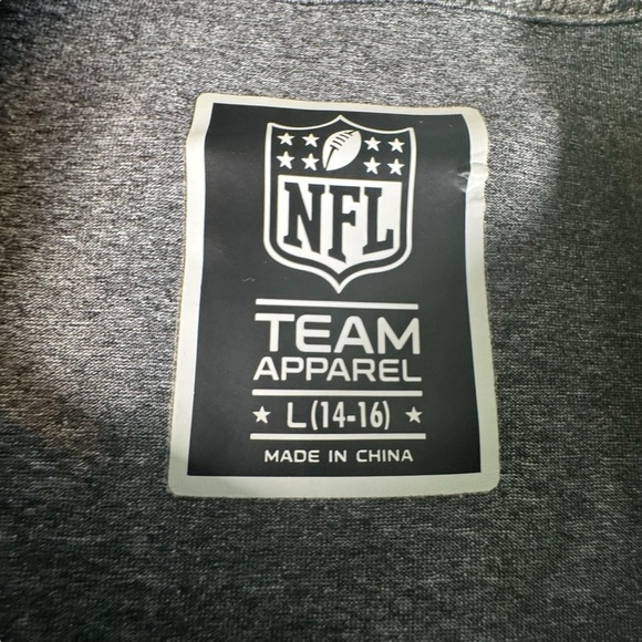 NFL Team Apparel Green Bay Packers Youth Large 14-16 Long Sleeve Shirt Gray - Picture 4 of 9